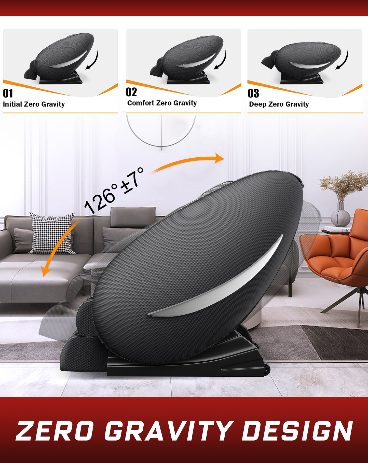 Massage Chair Recliner with Zero Gravity, Full Body Massage Chair with Heating, Bluetooth Speaker, Airbags, Foot Roller