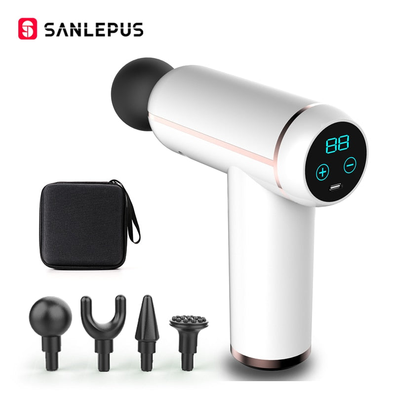 SANLEPUS Pistola de Massagem LCD Portátil Para o Corpo, Pescoço, Costas, Percussão Elétrica, Massageador de Tecido Profundo, Relaxamento Muscular, Fitness, Emagrecimento