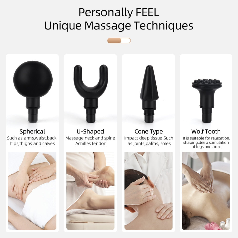 Pistola de massagem para atletas Handheld Electric Super Quiet Massager Muscle Body Relaxation Therapy Pistola de fáscia Fitness Massager Vibrador