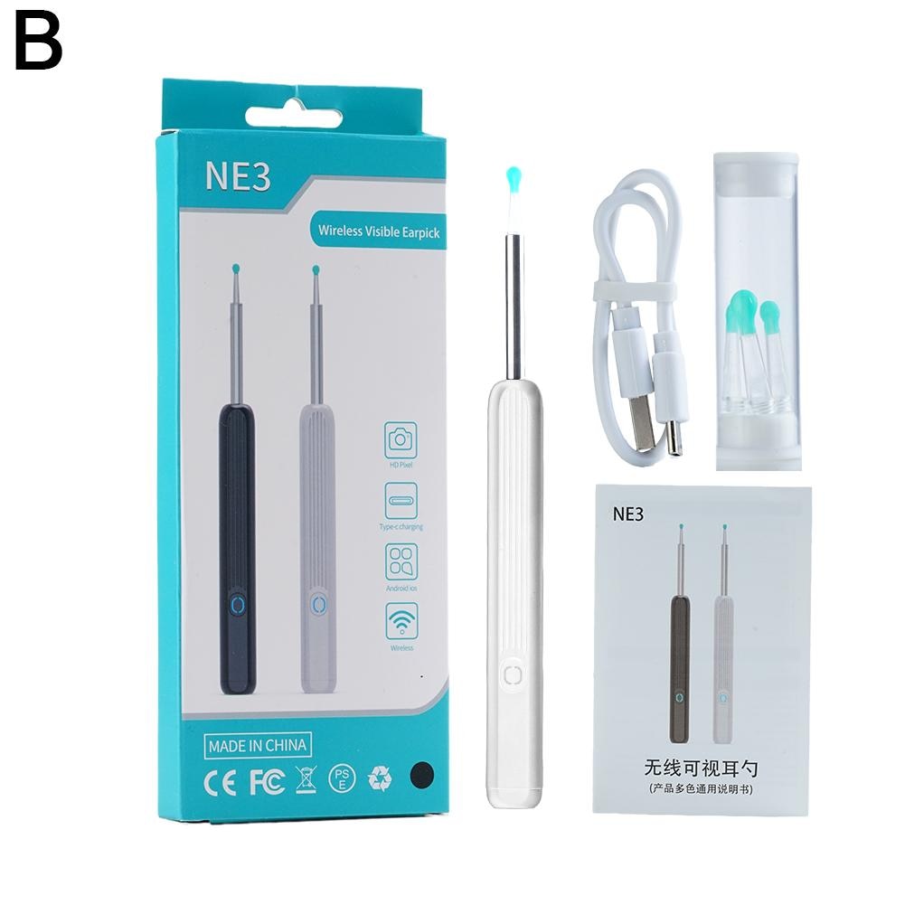 Wireless Smart Visual Ear Cleaner Otoscope Ear Wax Ear with Ear NE3 Cleaning Kit Removal Sticks Endoscope Camera Tool Kit