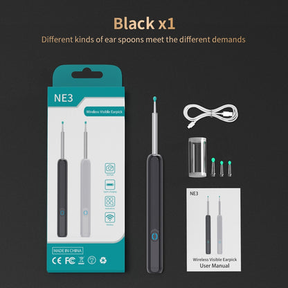 NE3 Ear Cleaner High Precision Ear Wax Removal Tool with Camera LED Light Wireless Otoscope Smart Ear Cleaning Kit Gift