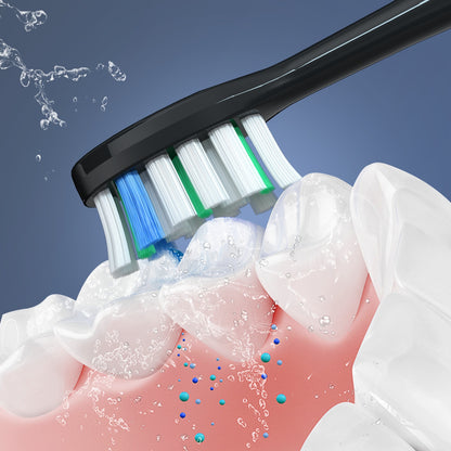 Escova de dentes elétrica sônica mornwell t38 carga usb adulto à prova dwaterproof água ultrassônica automática escova de dentes 8 escovas cabeças de substituição