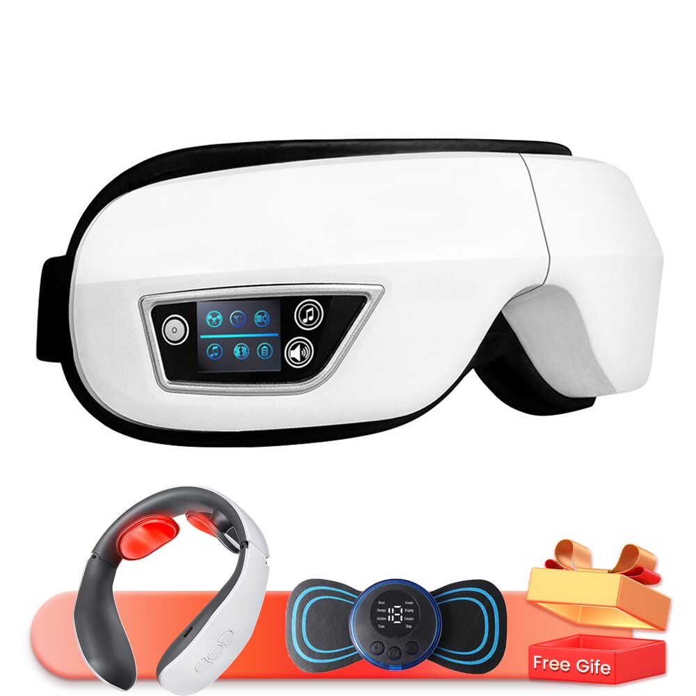 6D Smart Airbag Vibration Eye Massager Eye Care Instrument Hot Compress Bluetooth Eye Massage Glasses Fatigue Pouch &amp; Wrinkle