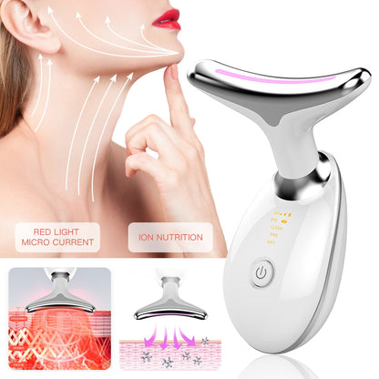 Led Therapy Neck Massager Face Lifting Radio Frequency Anti Wrinkle Thin Face Instrument Skin Tightening Machine Beaty Tools