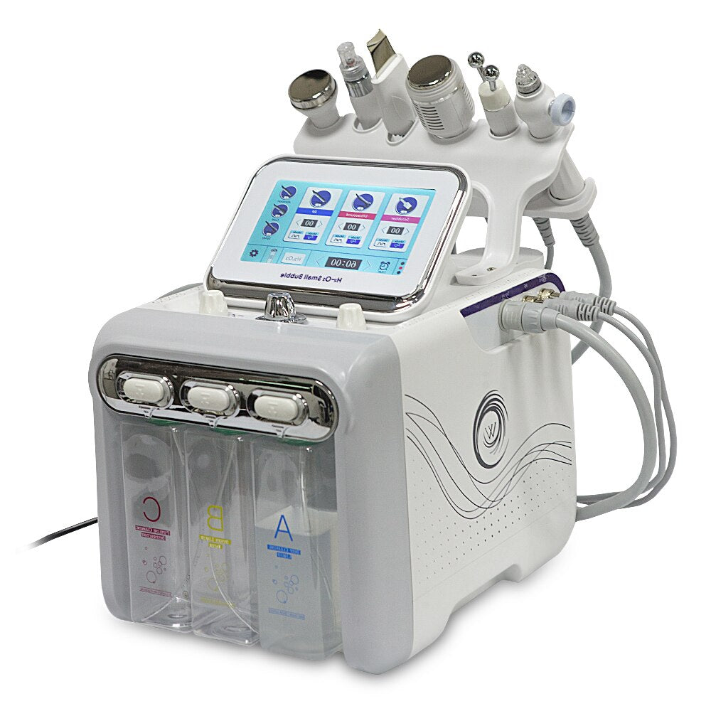 6 in1 H2-O2 Hydro Dermabrasion RF Bio-lifting Spa Facial Microdermabrasion Machine Water Cleanning Beauty Device