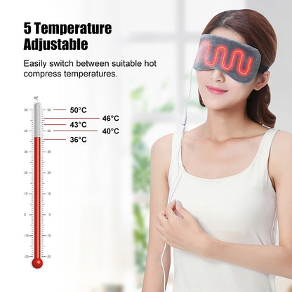 Heated Eye Mask,USB Eye Mask for Dry Eyes with Temperature &amp; Timer Control, Warm Compress Heating Pad for Sleep Dark Circles