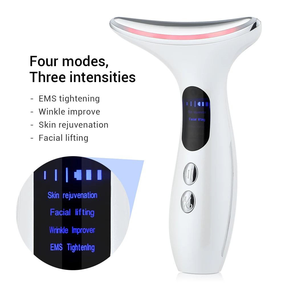 Electronically stimulated muscle contractions for tightening, wrinkle reduction, and facial lifting.