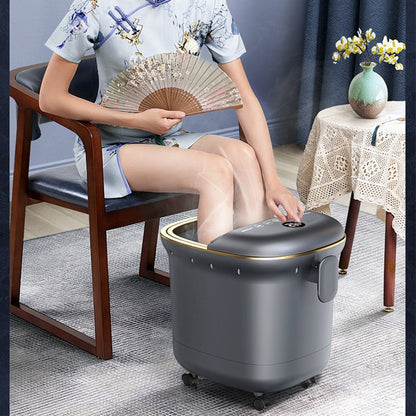 Electric Foot Bath Bucket Vibration Heating Foot Spa Bubbles Surfing Massage for Relieve Pressure Relaxation Household Massager