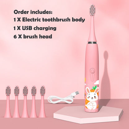 Sonic Electric Toothbrush for Children Kids cleaning teeth whitening Rechargeable water proof Replace The Tooth Brush Head