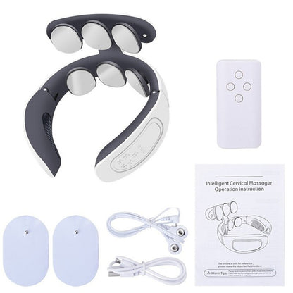 Masseur de cou pour soulager la douleur avec chaleur Massage électrique de la colonne cervicale du cou USB Rechargeable Relaxation du cou Dispositif de soins de santé à domicile