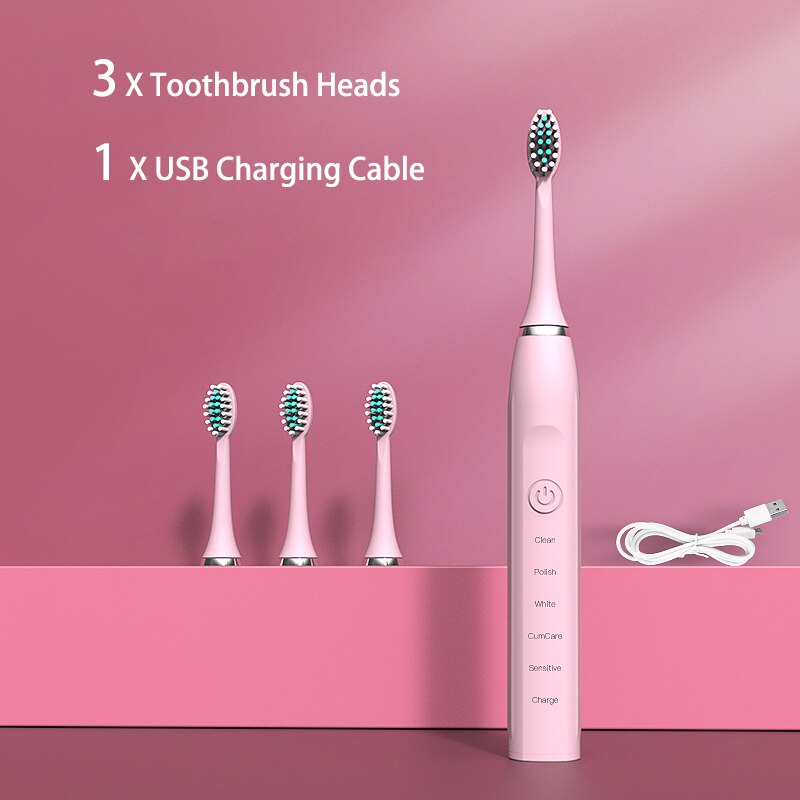 3 X Toothbrush Heads 1 XUSB Char