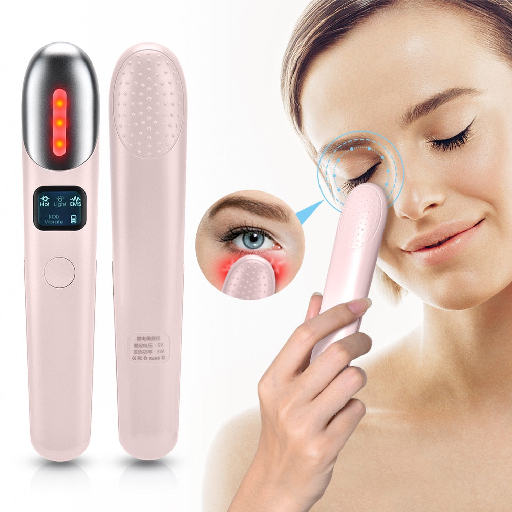 EMS Electric Eye Massager Anti Wrinkle Eye Massage Anti Aging Eye Care LED Screen Hot Massage USB Rechargeable Massage Device