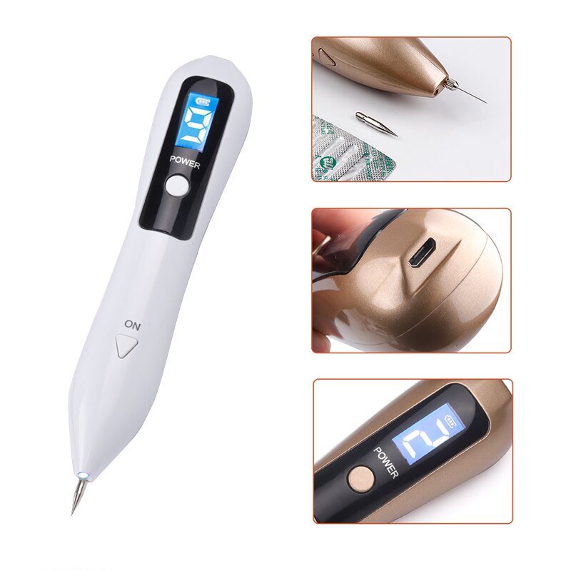 Mini Micro Current Electronic Pen Professional Cleaning Warts Spot Black Spot Skin Label Mole Tattoo Freckle Removal Beauty Care