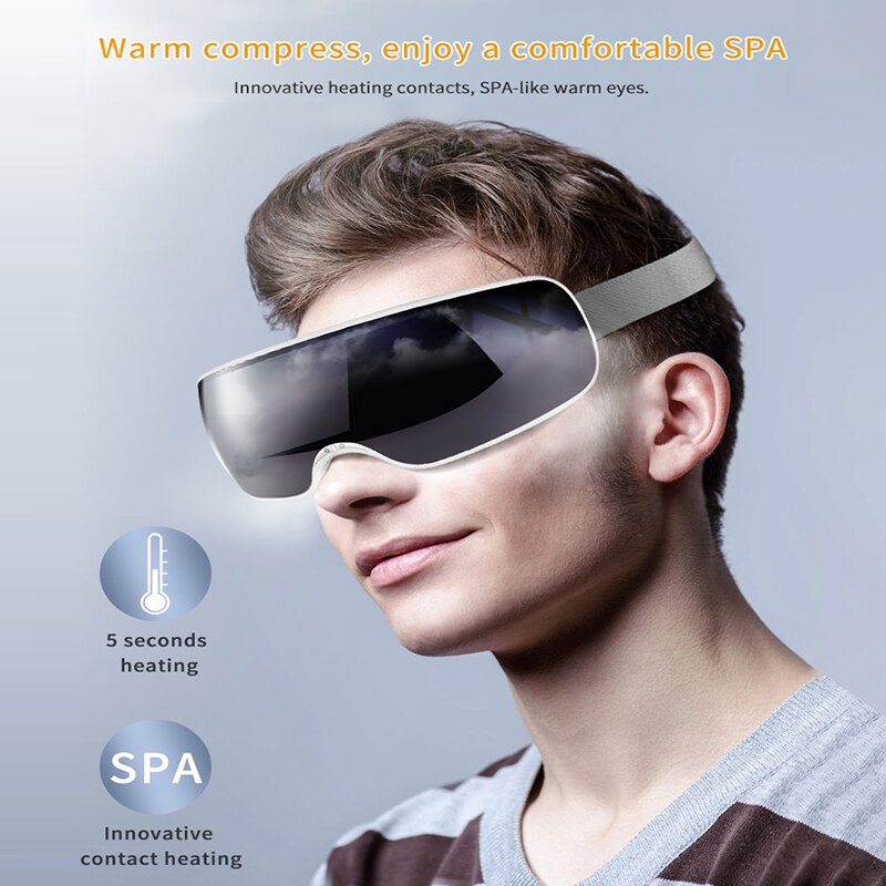 Protetor de olho visual com compressa quente ems novo instrumento de massagem ocular temperatura constante instrumento de cuidados com os olhos máscara de olho de massagem