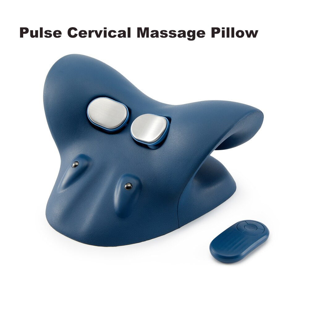 Electric Pulse Neck Massage Pillow EMS TENS Cervical Traction Device Pillow Cervical Heating Kneading Relaxation Massage Pillow