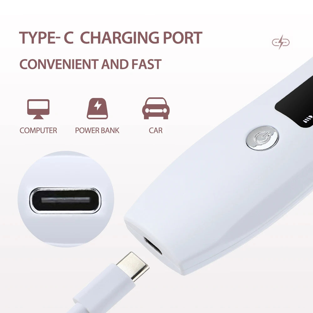 Quick charging port for portable power bank, compatible with computers and cars.