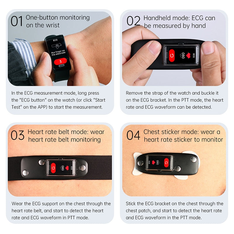 ECG can on the wrist be measured by hand . in the