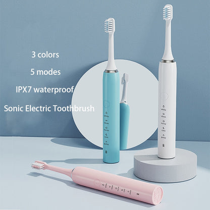 The New Ultrasonic Sonic Electric Toothbrush Rechargeable Tooth Brushes Adult Timer Brush Washable Electronic Whitening Teeth