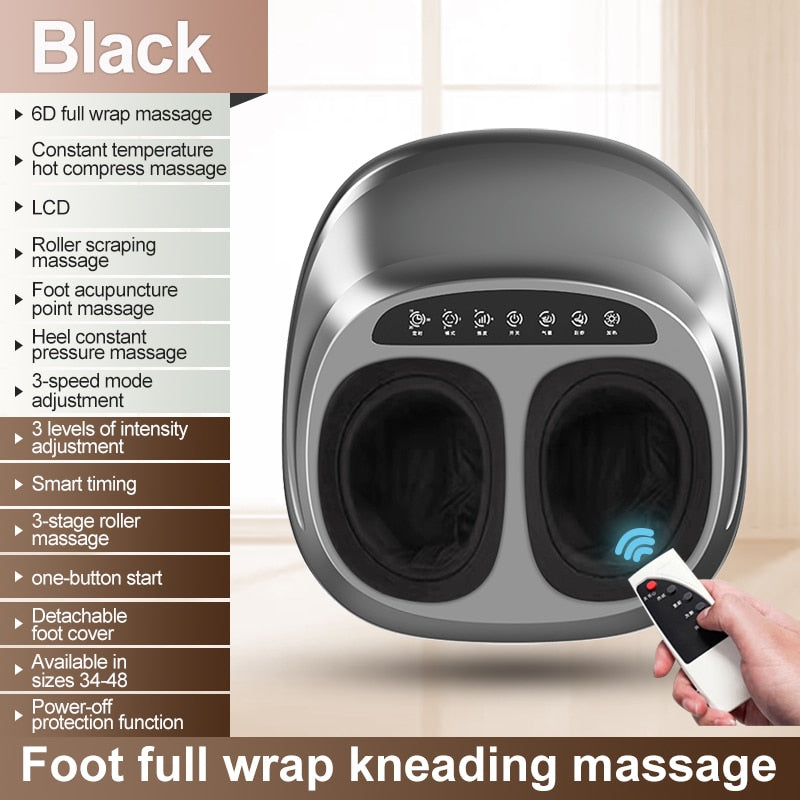 Black 6D full wrap massage Constant temperature hot compress massage LCD Roller