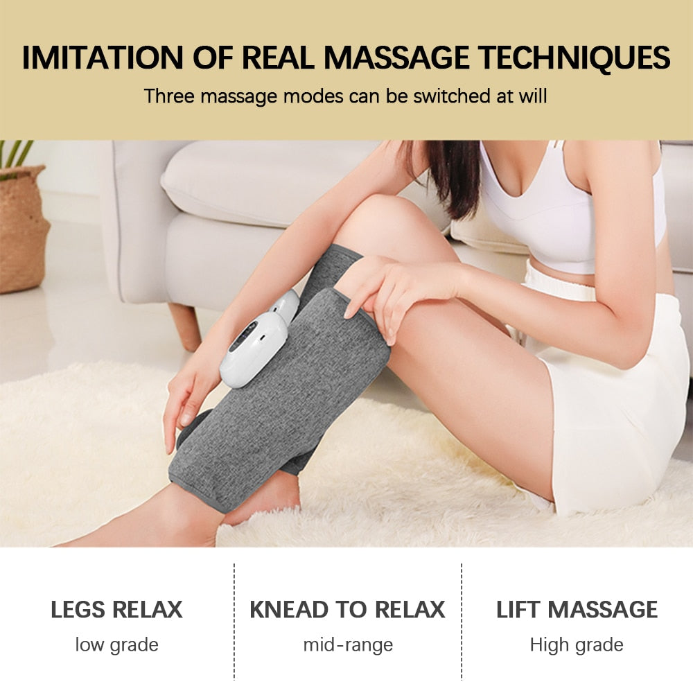 Massage intelligent des jambes 3 Modes Vibration Leg Air Compression Massager Wireless Electric Air Compress Foot Air Pressure Massage