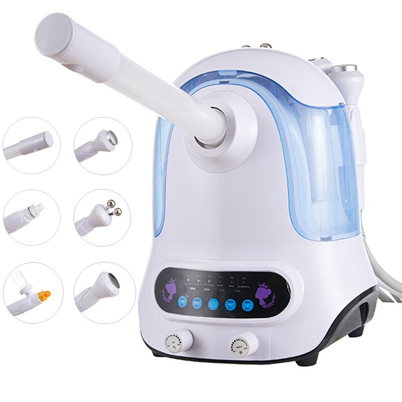 6IN1 Hydrogen Oxygen Small Bubble Facial Beauty Hot Cold Facial Steamer Spray Hydrafacial Deep Cleansing RF Bio-Lifting Machine