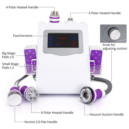 Mychway 6 In 1 Cavitation Machine 40k Multifunctional Body Facial Care Tool for Salon Spa or Home Use