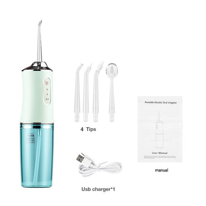 Oral irrigator portable dental water flosser with 4 nozzles usb rechargeable electric toothbrush ipx7 replacement brush head