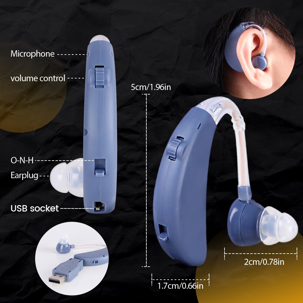 Rechargeable Hearing Aids Digital BTE Deafness Elderly Hearing Aid Hearing Loss Headphones Mini Wireless The Listening Device