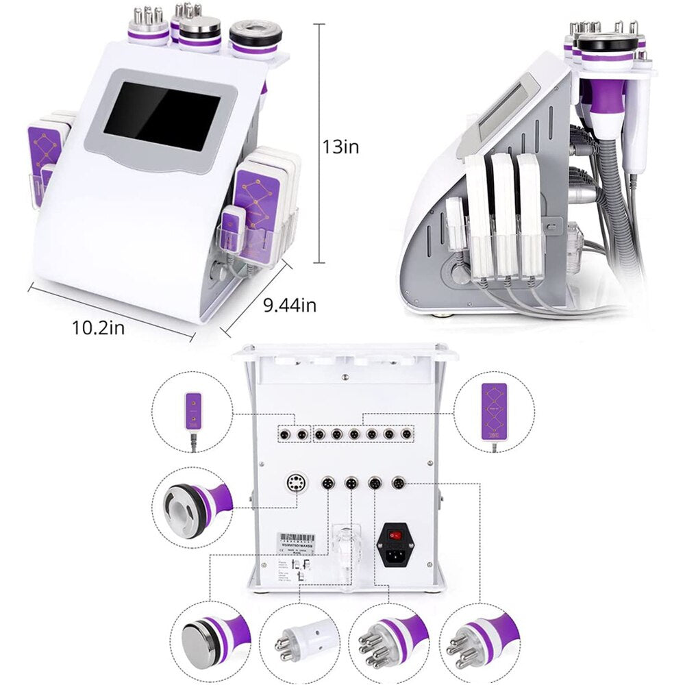 Mychway 6 In 1 Cavitation Machine 40k Multifunctional Body Facial Care Tool for Salon Spa or Home Use