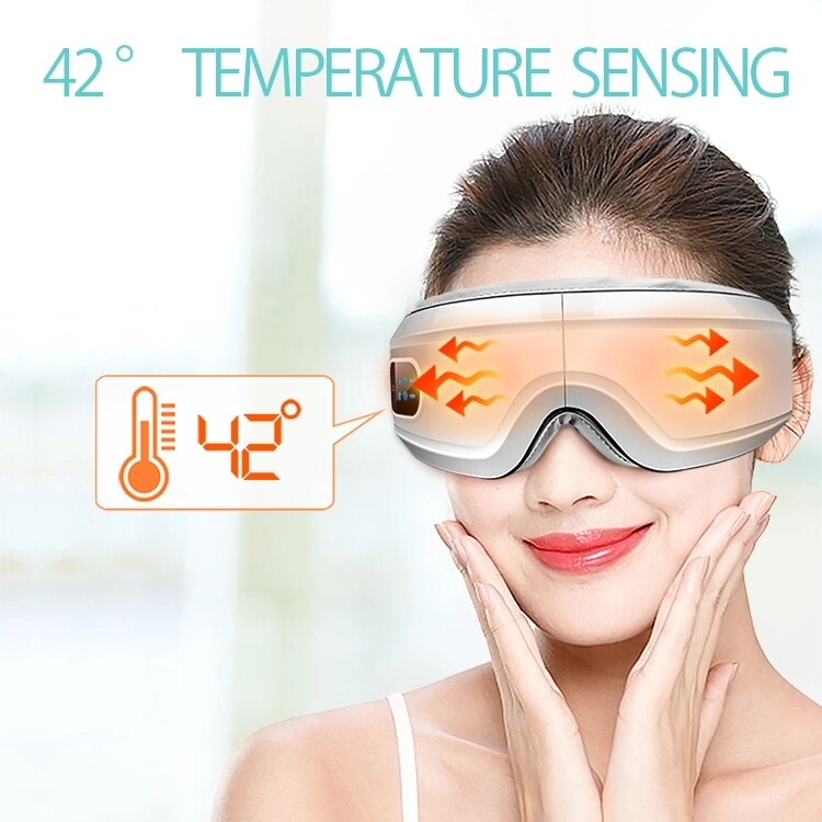 Eye Massager Heating Eyes Mask With Music Airbag Massage For Migraines, Dry Eye, Eye Strain, Dark Circles Relief Improve Sleep