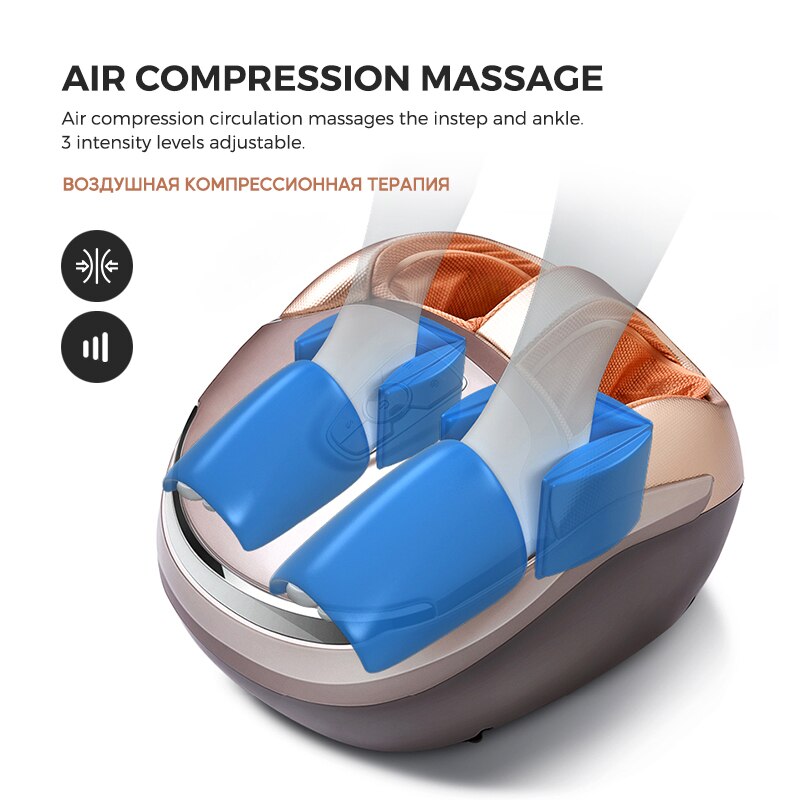 MARESE M7 PLUS Luxuoso Massageador de Pés Máquina Tapping Vibration Rolling Keading Air Compression Massager Com Calor Health Care