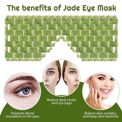 Natural Jade Eye Mask Resfriamento Sleep Eye Mask Cold Therapy Facial SPA Anti Aging Inchaço Olhos Venda Massageador Relaxamento Presente