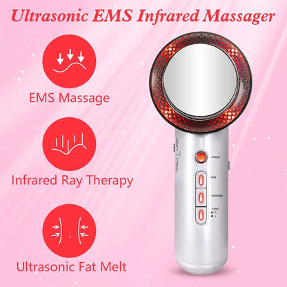 Ultrasound Cavitation EMS Fat Burner Body Slimming Massager Weight Loss Machine with Patch Lipo Anti Cellulite Galvanic Infrared