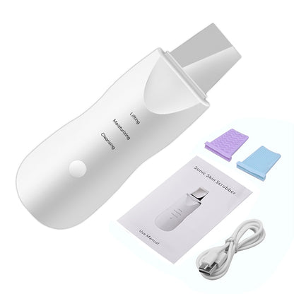 Esfregador de pele ultrassônico, máquina de limpeza facial profunda, pá, peeling, limpador facial de poros, máquina de levantamento de pele facial