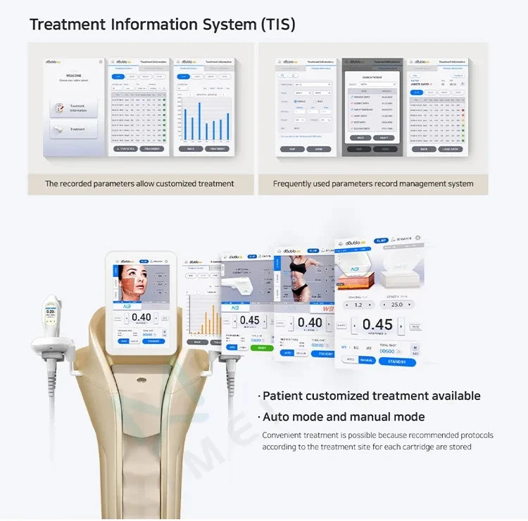 Customized treatments enabled by recorded parameters and frequency-used record system for auto and manual modes.