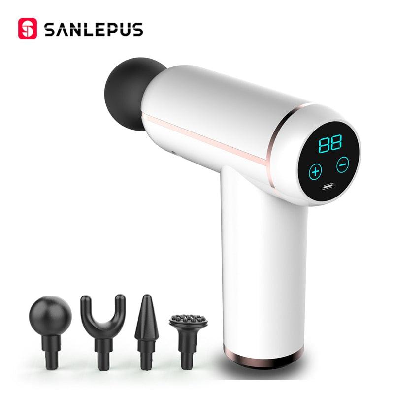 SANLEPUS Pistola de Massagem LCD Portátil Para o Corpo, Pescoço, Costas, Percussão Elétrica, Massageador de Tecido Profundo, Relaxamento Muscular, Fitness, Emagrecimento