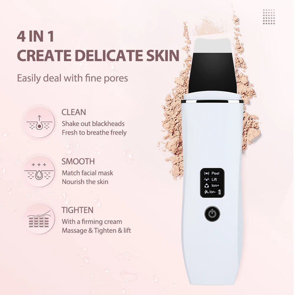 Multifunctional skincare device for minimizing pores, removing blackheads, and smoothing skin.