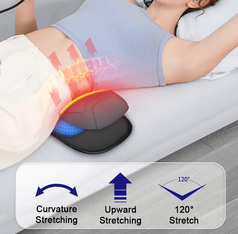 Corrects curvature with gentle stretching and relaxation