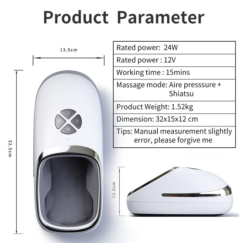 12V Working time 15mins Massage mode: Aire presssure