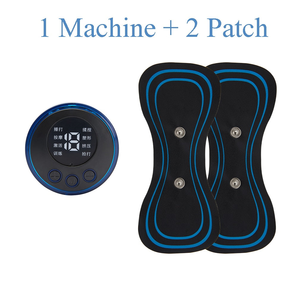 EMS Mini Electric Pulse Neck Masager LCD Display 8 Mode Cervical Massage Patch Muscle Pain Relief Tool Portable Body Massager