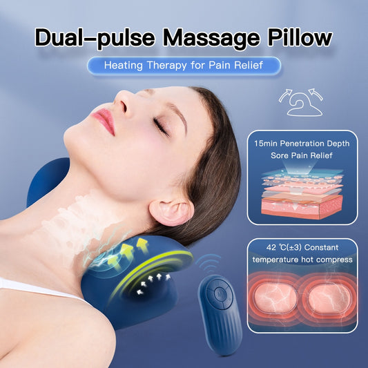 Pulse Neck Stretcher Neck Support Traction Heat Relaxer Cervical Chiropractic Traction Oreiller Massage chaud Soulagement de la douleur Correcteur