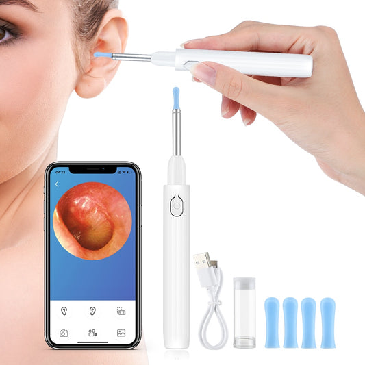 Wireless Smart Visual Ear Pick Removal Ear Wax Cleaner Spoon 3.5mm Endoscope HD Camera Otoscope LED Light Earwax Cleaning Kit