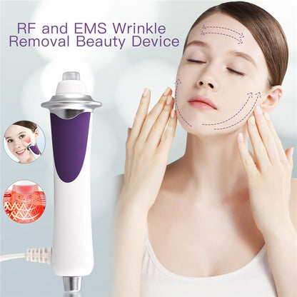 RF EMS Facial Massager Oxygen Injection Machine Microcurrent Face Lifting Wrinkle Removal Radio Frequency Beauty Device