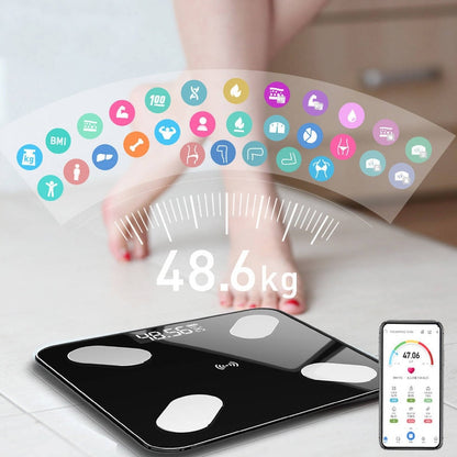 Bluetooth Body Fat Scale BMI Scale Smart Electronic Scales LCD Digital Bathroom Weight Scale Balance Body Composition Analyzer