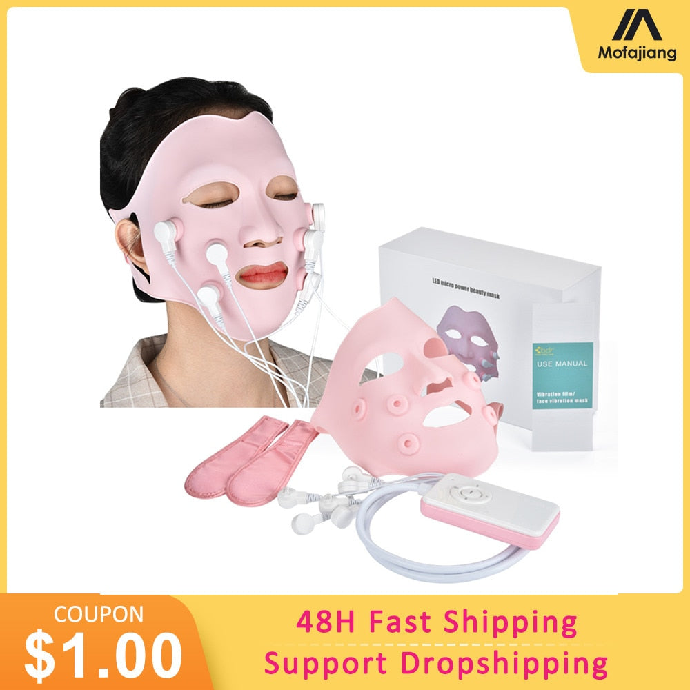 Silicone LED MÁSCARA Massageador Facial Máscara de Gel Vibração Anti-rugas Redutor de Cravos Elevador Facial Aparelho de Beleza Cuidados com a Pele