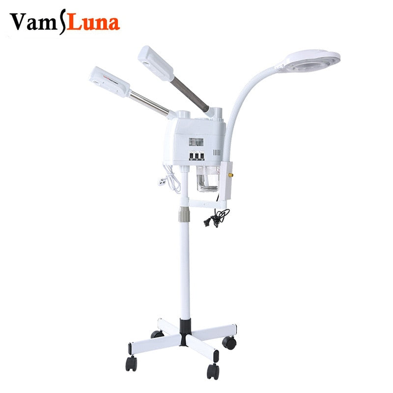 3 in 1 Facial Steamer Hot and Cold Steam with 8X LED Magnifying Lamp Ozone Nano Ionic Humidifier Vaporizer Aromatherapy Mist