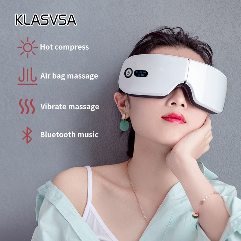 Recarregável Smart Eye Massager Massageador Facial Bluetooth Música Dobrável Pressão de Ar Aquecimento Massagem Relaxamento