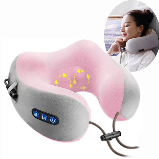 Oreiller de massage multifonctionnel en forme de U masseur de cou électrique masseur cervical d'épaule Portable voyage maison voiture se détendre