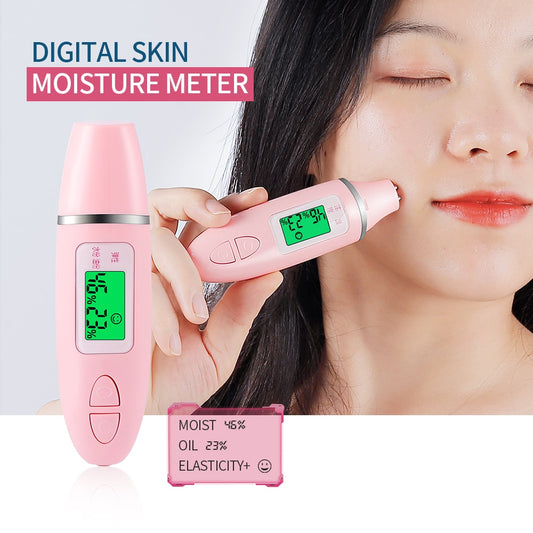 Skin Moisture Tester Digital Display Facial Skin Moisture Oil Analyzer Tools Fluorescent Agent Light USB