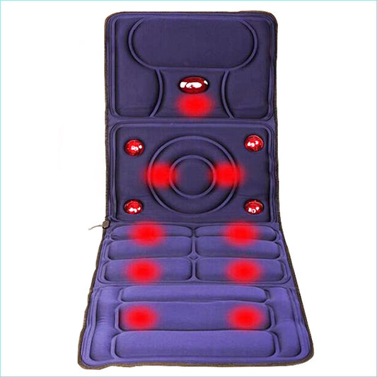 9 Vibration Motor Collapsible Fullbody Massager Far-infrared Heating Massage Cushion Reduce back fatigue Vibrating Back Mattress